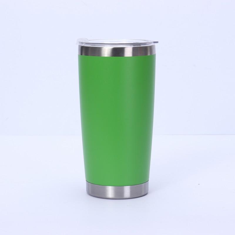 20oz Vacuum Insulated Stainless Steel Travel Mug Car Outdoor Use Leakproof Portable Thermos Cup With Plastic Lid