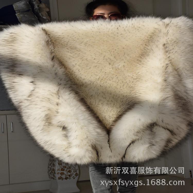 2024 New Women's Fur Vest Winter Slim-fit High Imitation Raccoon Hair Medium and Long Fur Jacket