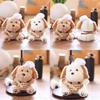 Cartoon Cute Puppy With Chef Hat Spoon Plaid Apron Plush Toy Keychain Pendant