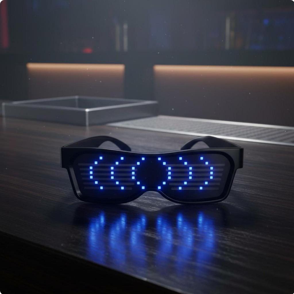 Glowing Glasses USB USBCharged LED Multiple Display Modes Novelty Eyewear for Ravers, DJs,