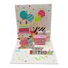 3D  Up Happy Birthday Greeting Card Delicate Handmade Cake Design Foldable for Coworker Birthday Surprise Small Gift