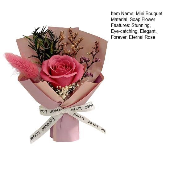 Eternal Rose Flower Mini Aromatherapy Soap Rose Bouquet Artificial Flower Arrangement Romantic Scented Flower Gift for Women Mom Wife Best Friend