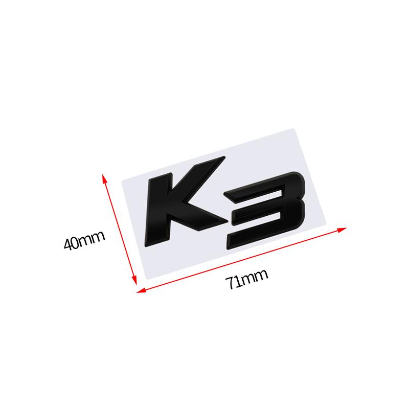 3D Black Chrome Silver Metal Logo Emblem Badge Decal Car Sticker for Kia K3 Car Accessories WR8