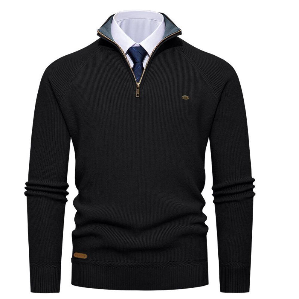 Herren Langarm-Poloshirts und Pullover für Herbst und Winter sind warm und bequem. Casual und trendige Pool-Shirts mit halbem Reißverschluss und Stehkragen