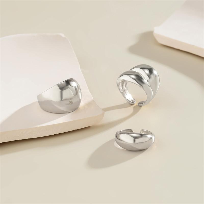Gold Smooth Surface Female Adjustable Ring Wedding Rings For Women Jewelry Accessories