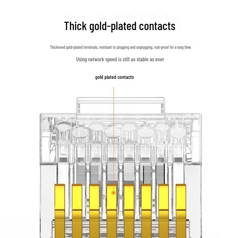 

UGREEN Cat6 RJ45 Gold-Plated Ethernet Connectors (100-Pack)