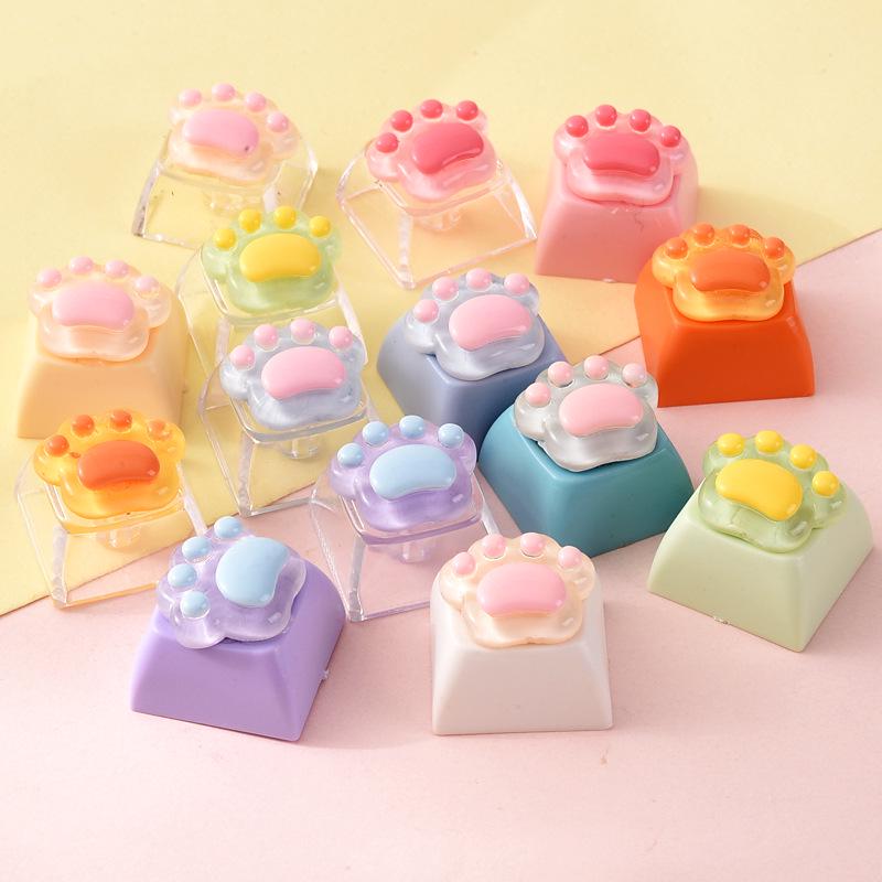 Transparent 3D Cat Paw DIY Keycap for Universal Mechanical Keyboards