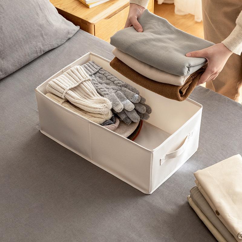 Foldable Fabric Storage Box, Collapsible Clothes Organizer with Dual Handles for Wardrobe, Breathable Bin for Shirts Pants
