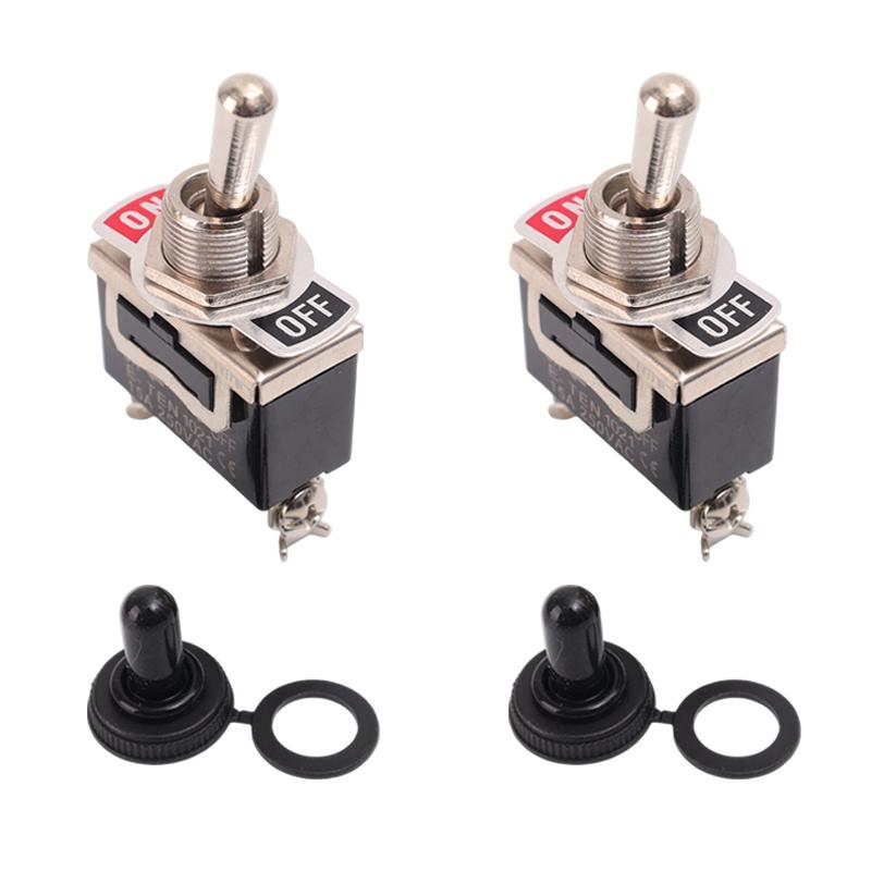 Heavy Duty Toggle Flick Switch with Waterproof Cover 15A 250V Rocker Switch Car Boat On Off SPST Terminal Auto Toggle Switch