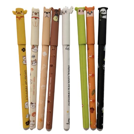 Carine Penne Cancellabili Animali dei Cartoni Animati Penne Gel 0.7mm Inchiostro Penna Scrittura Fluida per Adulti Bambini Scrittura Calligrafia Prendere Appunti