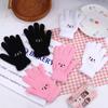 Knitted Gloves Plus Velvet Smile Female Gloves Full finger Gloves  Gloves Wool Mittens