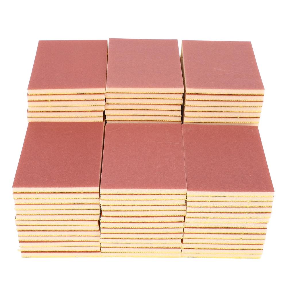 100 Stück Schleifschwamm 400 Körnung Feinschleifen Nass Trocken Schwamm Schleifpapier Block Set zum Entfernen von Rost