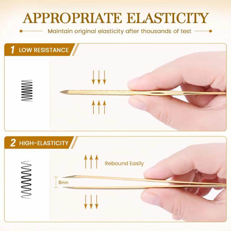 1Pcs Fiber Tip Gold Stainless Steel Lash Pickup Tool Eyelash Extension Tweezers For Volume Fans Classic Lash Isolation