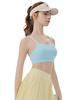 Women's Color-Block Yoga Bra: Two-Shoulder Strap, Fixed Pads, Bare-Back Design, Quick-Dry, Moisture-Wicking.