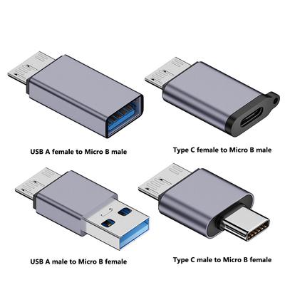USB-A/Type-C To Micro B Data Transfer Adapter 7.5W Portable Convertor USB3.1 Gen2 10Gbps for Hard Drive Cable Mobile Phone