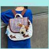 Dog Puppy Printed Checkered Pattern Children Backpack Suitable Parent Children