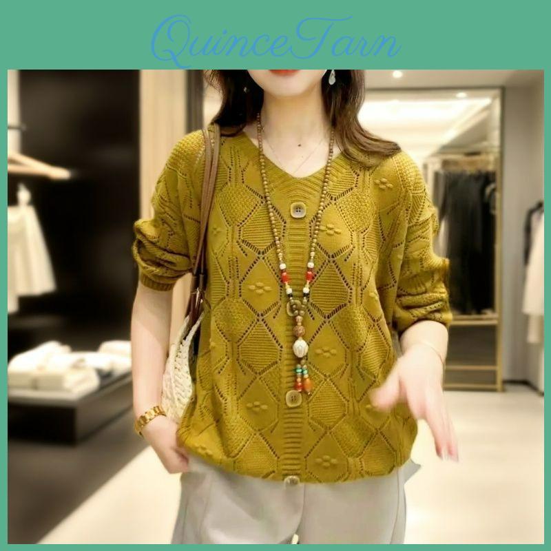 Mambo Size Plus Womens Mint Outer Wear Spring And Autumn Tops Womens Thin Knit Sweater Fat Hollow Summer