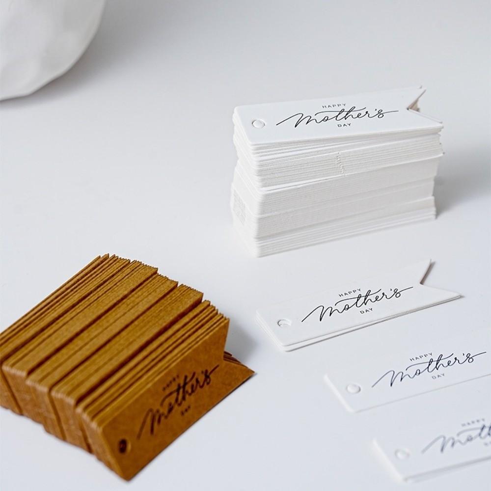 100pcs Handmade Mother Day Tags White Paper Hand Gift Hanging Tag  Gift Wrapping