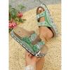 New Summer Rhinestone Platform Slippers - Women’s Plus Size Belt Buckle Slides for Outdoor Wear