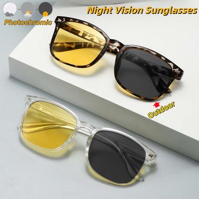 Lunettes Photochromiques Anti Éblouissement Vision Nocturne Spécial Conduite Jour et Nuit Double Usage Lunettes de Soleil pour Dame et Monsieur
