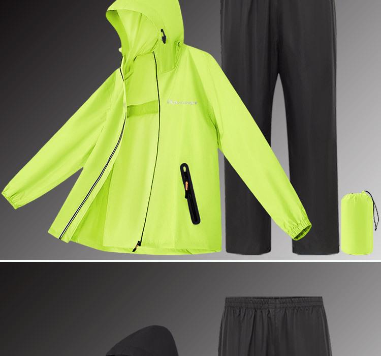 Unisex Lichtgewicht Regenjas & Broek Set, Anti-Stortbui, Waterdicht, Ideaal voor Fietsen, Voedselbezorging & Elektrisch Motorrijden.