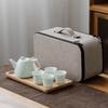Chá Xún Mutton-Fat Jade Porcelain Portable Travel Tea Set