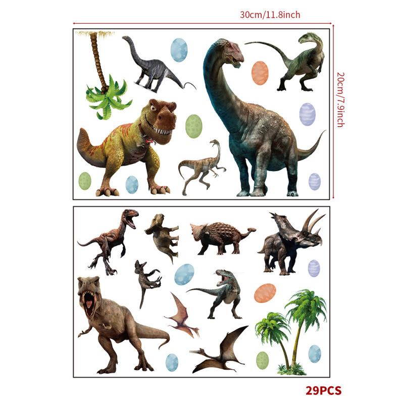 Autocolante luminoase cu dinozauri pentru camera copiilor din epoca jurasică, autocolante luminoase de perete cu desene animate