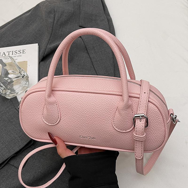 Popular Fashion High-quality Lychee Pattern Portable Baguette Bag Women's Versatile Commuting Temperament Niche Casual Messenger Bag
