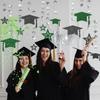 Cheerland 2025 Graduation Banner Party Decorations Green Graduation Cap Garland Kit Congrats Grad Supply for Prom Backdrop Decoration Ceiling Decor