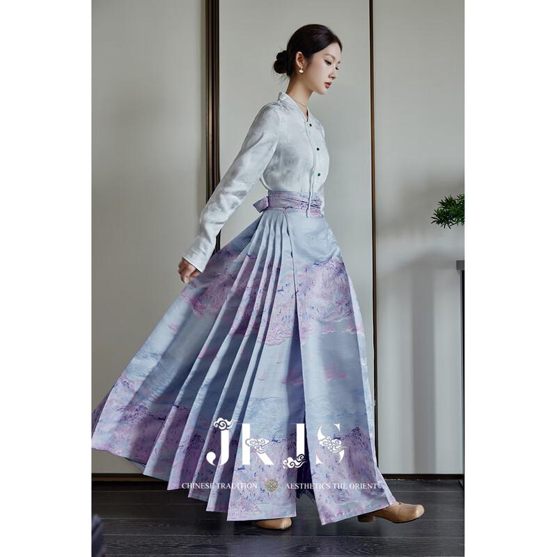 JK&JS New Chinese Style Hanfu-Inspired Shirt and Skirt Set