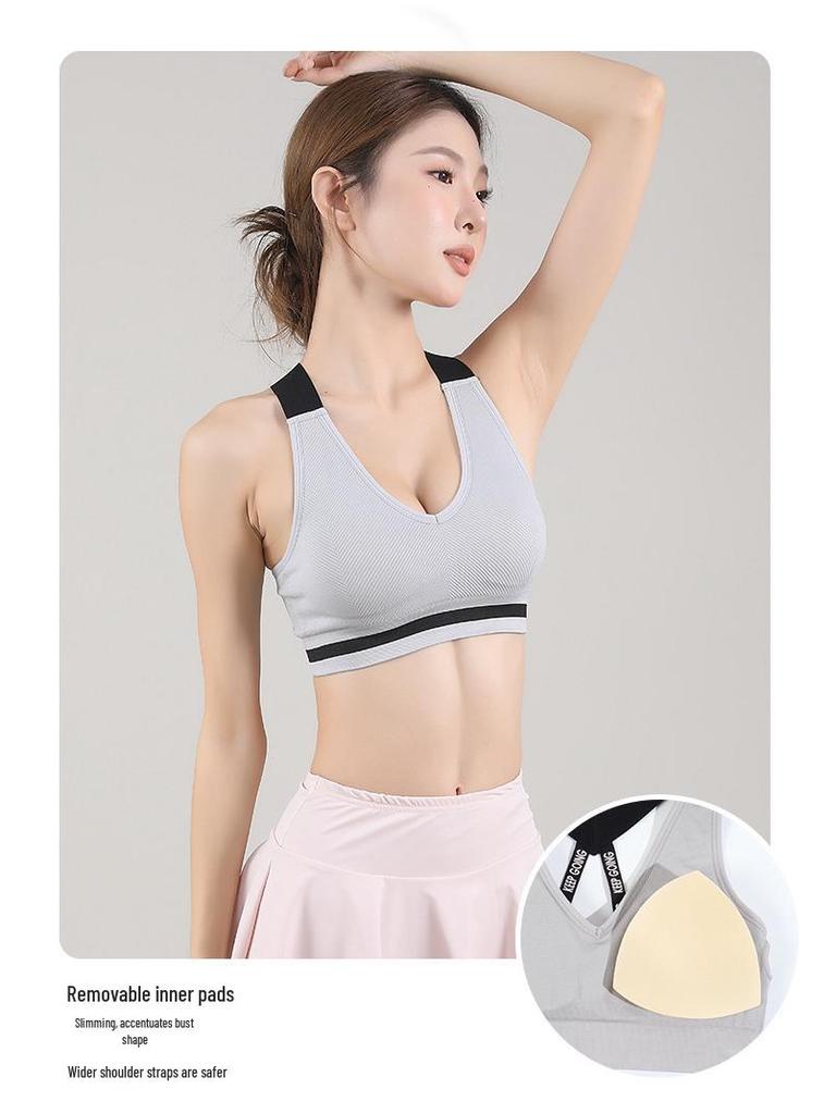 Spring & Summer Women's High-Impact Shockproof Yoga Sports Bra with Beautiful Back Design