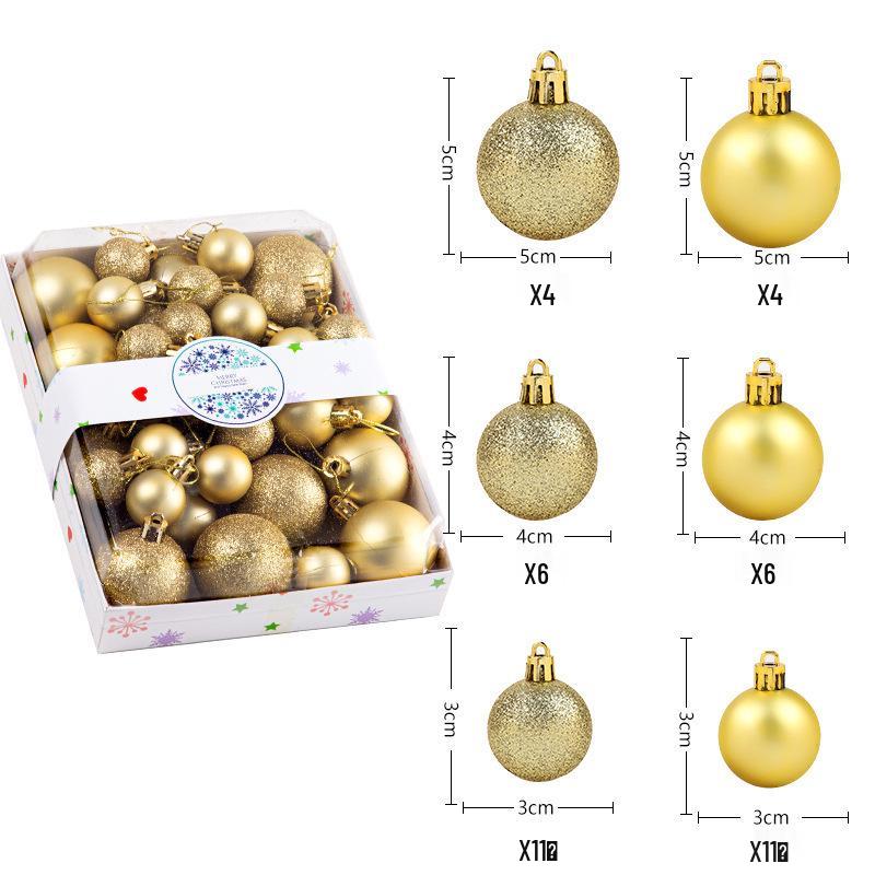 Festive Glitter Christmas Balls Set: 44 PCS, 3/4/5cm, in Colorful Box - Perfect for Tree Decor & Holiday Atmosphere