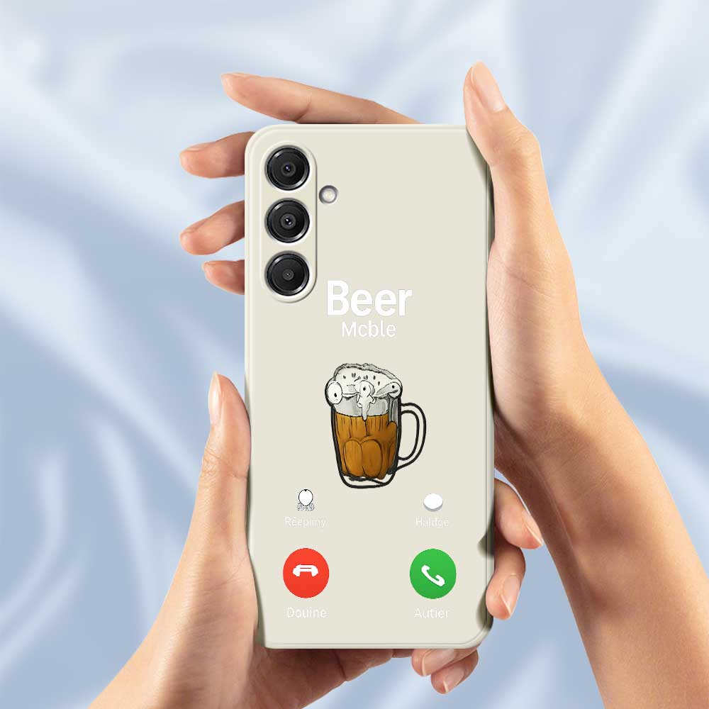 For Samsung Galaxy A16 5G/4G Case Beer Pattern Printing Straight Edge TPU Phone Back Cover