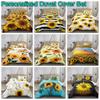 Floral Prints Flowers Sunflower Fields Sunflowers Doona Duvet Quilt Cover Set