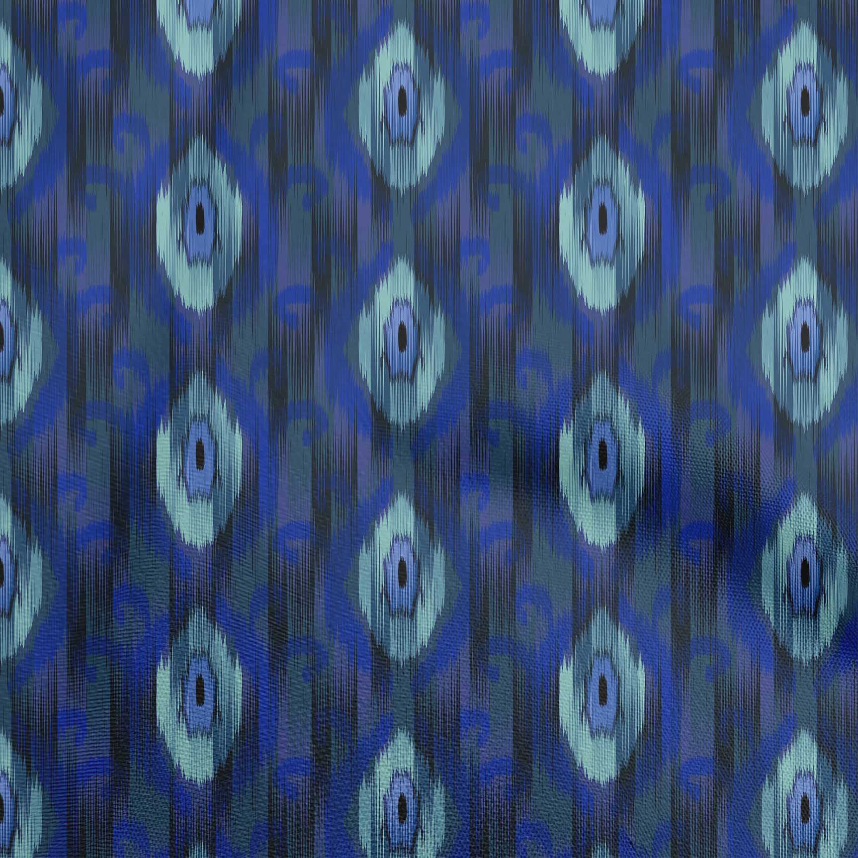 

OneOone Бавовняний поплін Бежева тканина Ikat Craft Projects Decor Fabric Printed By The Yard 42 дюйми 42 Inch Wide - Viscose Chiffon королівський синій колір