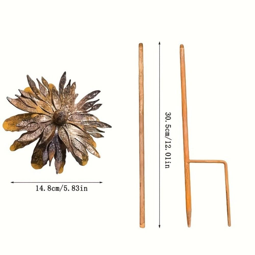 Rustic Metal Daisy Garden Stake Rusted Cornflower Decoration Gift Iron Floral Decor  Outdoor Lawn 1Pcs