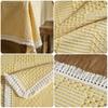 Fringed Table Cover Stains Resistant Polyester Linen Texture Tablecloth Decors For Kitchen Dining Room Decorations