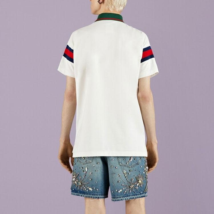 Gucci Cotton Jersey Polo With Web 'White' Men's 713997-XJETR-9088
