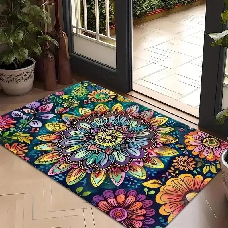 1PC Flag Pattern Kitchen Rugs Non-Slip Home Door Mats Pop Design Bathroom Rugs Bath Mat Carpet for Home Sink Laundry Decor