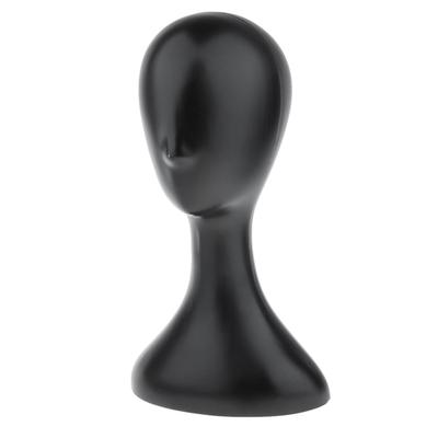 Cabeza de maniquí de 16 ", modelo de maniquí, peluca, sombrero, bufanda, soporte de exhibición, negro