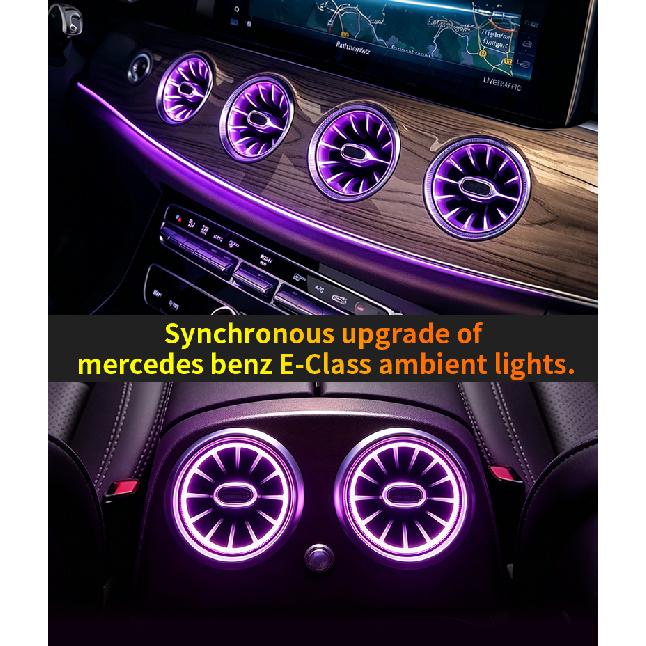 For Mercedes Benz C238 W238 E-Class Coupe Accessories Air Vents LED Ambient Light Car Interior Decoration Atmosphere RGB 64Color Neon Lights 4