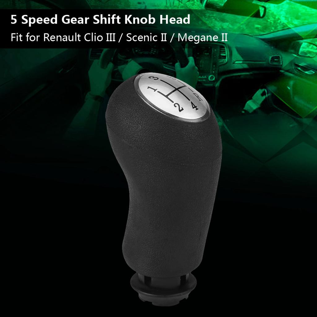 Car Auto 5 Speed Gear Stick Shift Knob Head for Clio III Megane II Scenic II