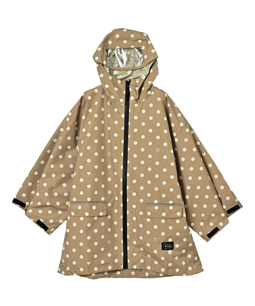 Heavy Typhoon Poncho with Water Rain Peas Dot [Kiu] Rain, Kids, Sleeves, Repellent, Waterproof, Poncho, Beige, K71M-298