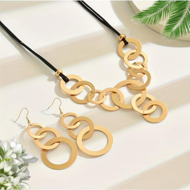 Персонализированный дизайн неровный геометрический круг набор колье и серег женский набор украшений