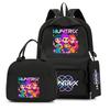 4-teiliges/Set Cartoon Anime K-Pop bedruckter Rucksack mit Federmäppchen Handtasche für Teenager Schüler Junge Mädchen Schultasche Schultasche Große Kapazität Reisetasche