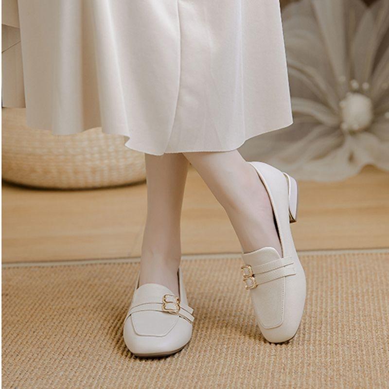 

Новая обувь Doudou женская летняя мягкая подошва на одной педали женская обувь не устают ноги толстый каблук одинарная обувь 35