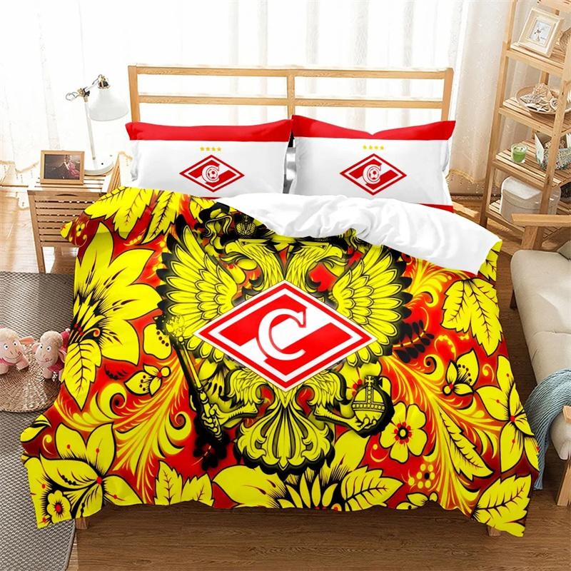 Moscow Cska Lokomotiv Spartak Krasnodar Soccer Club Bedding Set King Queen Double Full Twin Single Size Girl Bed Linen Set Tool