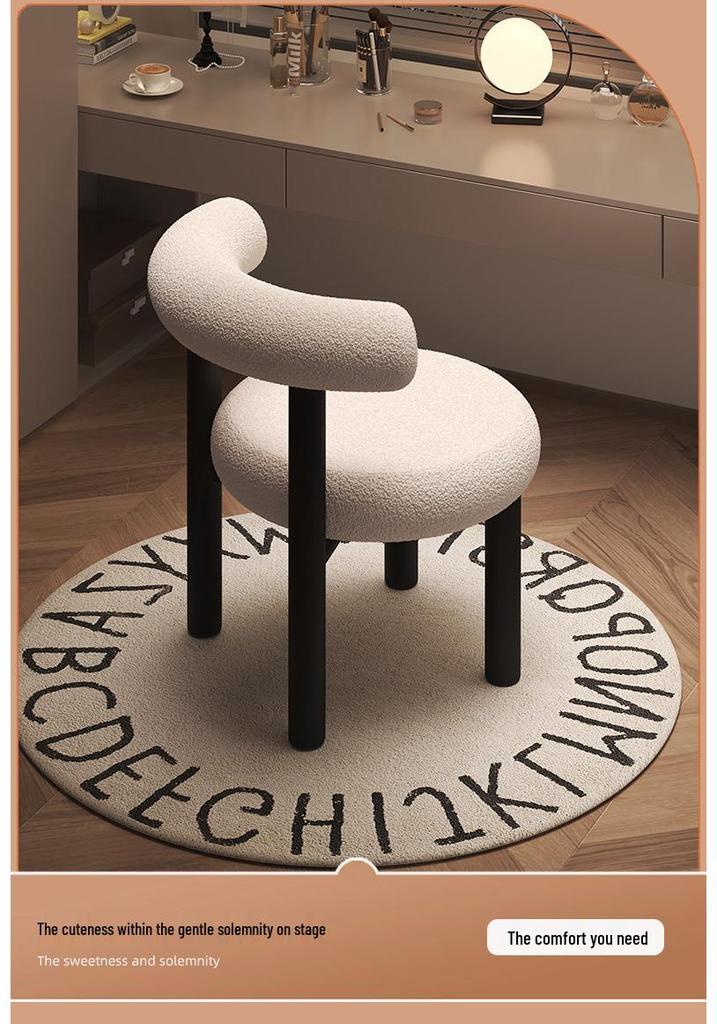 Luxury Makeup Stool: Bedroom Dressing Table Chair with Backrest for Comfortable Manicures
