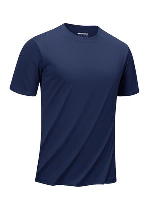 [TACVASEN] Men's Short-Sleeve Sports Shirt, Stretch, Cycling, Tennis, Running, Cooling Shirt, Gym, UV Protection, Sweat-Wicking, Hiking, Golf Wear, Na