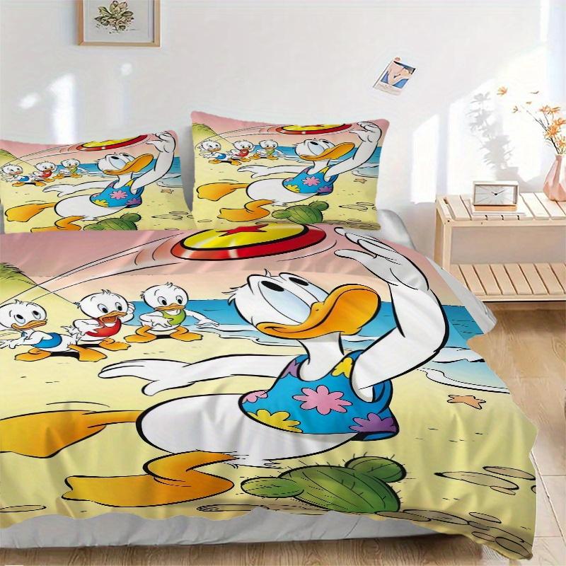 

3pcs Donald Duck Family Beach Party Printed Bedding Set, Soft and Comfortable Quilt Cover for Bedroom, Guest Room (1 Duvet Cover + 2 Pillowcases, 135x200cm